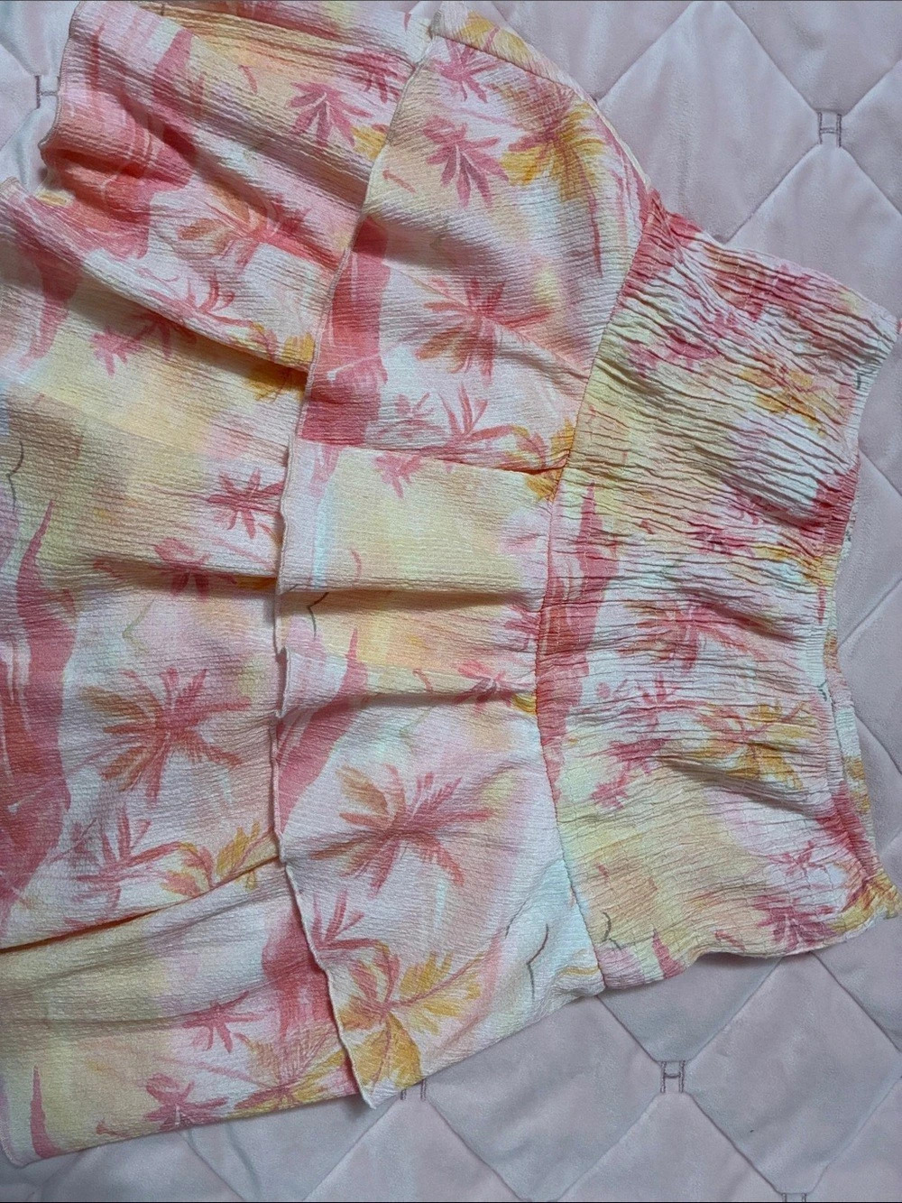 ZARA Floral Maxi Skirt in Pink & Yellow Like New